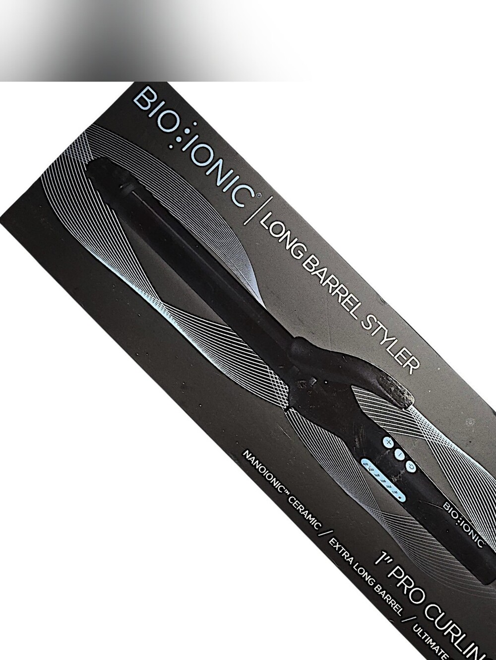 BIO:IONIC 1" Pro Curling Iron - Black Long Barrel Styler